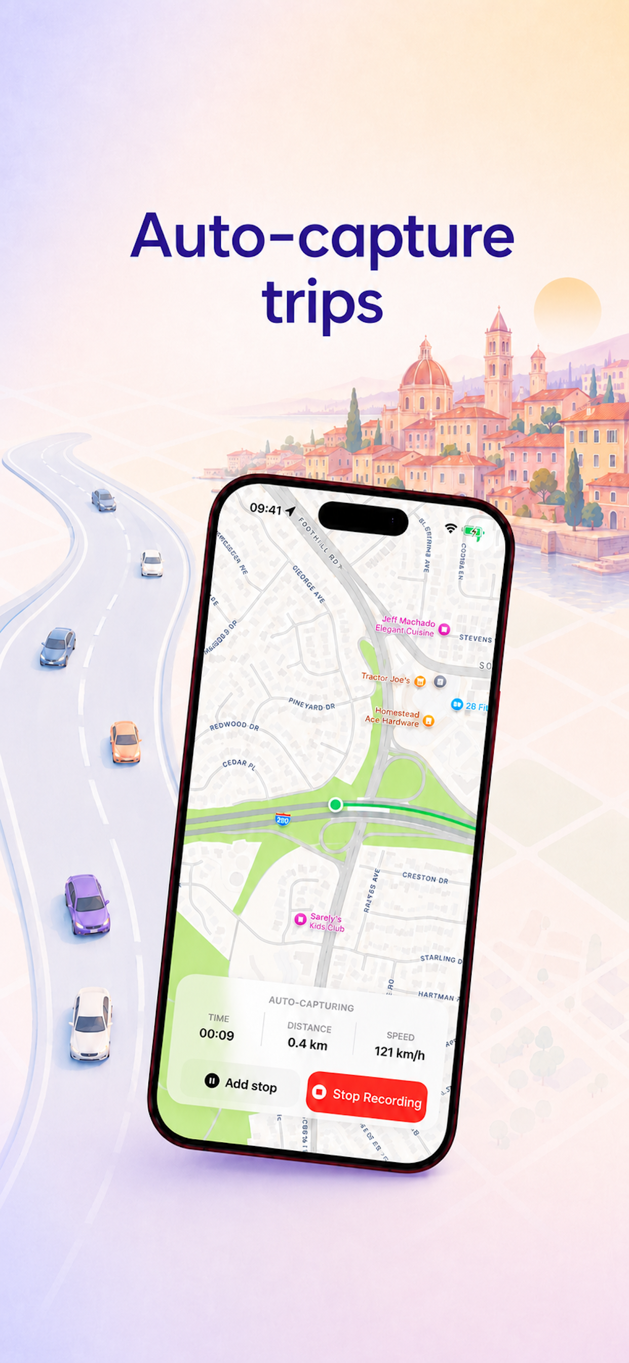 Trips captured automatically as you drive