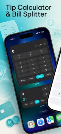 Tip calculator and bill splitter with widgets