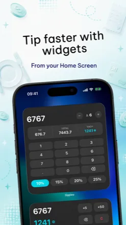 Large widget for faster tipping from the Home Screen