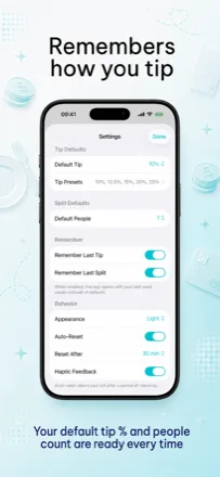 Settings that remember how you tip