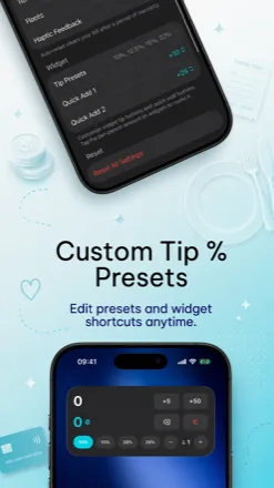 Custom tip percentage presets